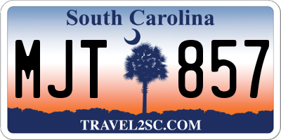 SC license plate MJT857