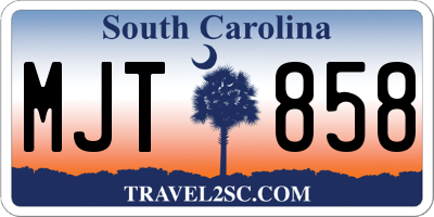 SC license plate MJT858