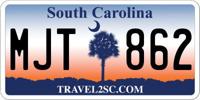 SC license plate MJT862