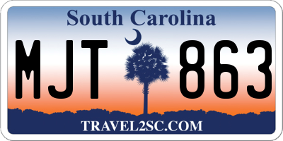 SC license plate MJT863