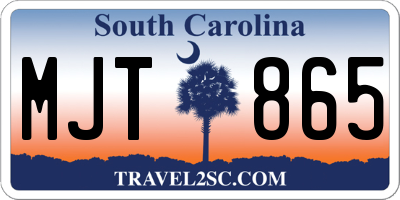 SC license plate MJT865
