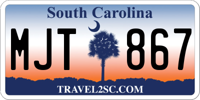 SC license plate MJT867