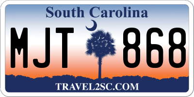 SC license plate MJT868