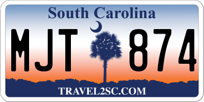 SC license plate MJT874