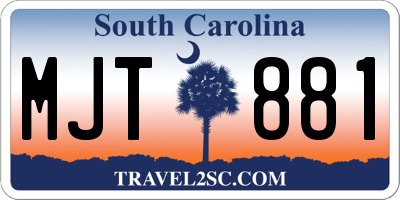 SC license plate MJT881