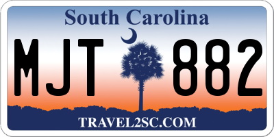 SC license plate MJT882