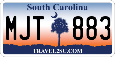 SC license plate MJT883