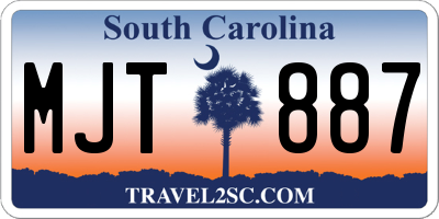 SC license plate MJT887