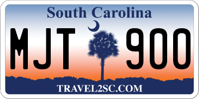 SC license plate MJT900