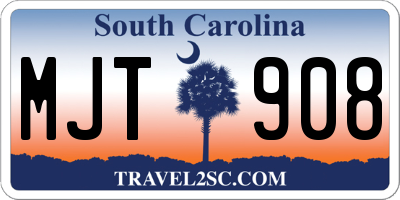 SC license plate MJT908