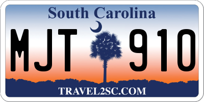 SC license plate MJT910