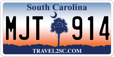 SC license plate MJT914