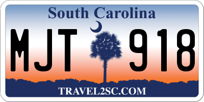 SC license plate MJT918