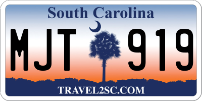 SC license plate MJT919