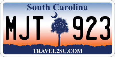 SC license plate MJT923