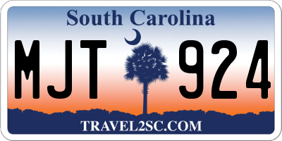 SC license plate MJT924