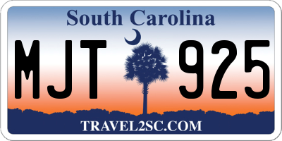 SC license plate MJT925