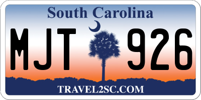 SC license plate MJT926