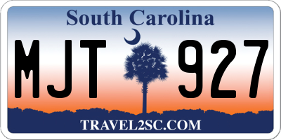 SC license plate MJT927