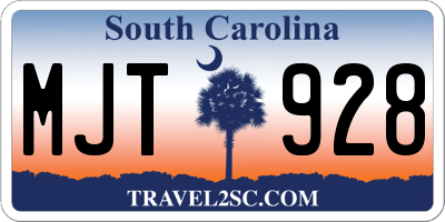 SC license plate MJT928
