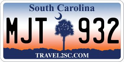 SC license plate MJT932