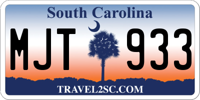 SC license plate MJT933