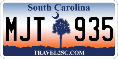 SC license plate MJT935