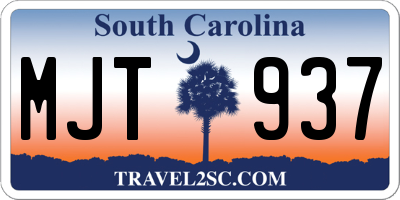 SC license plate MJT937