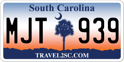 SC license plate MJT939