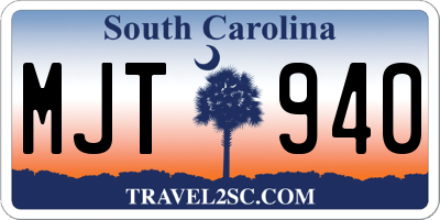 SC license plate MJT940
