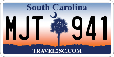 SC license plate MJT941
