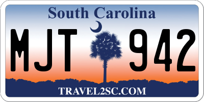 SC license plate MJT942