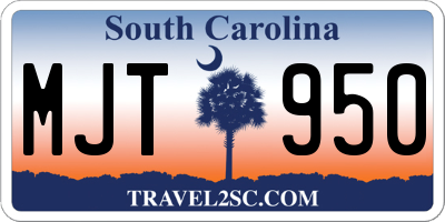 SC license plate MJT950