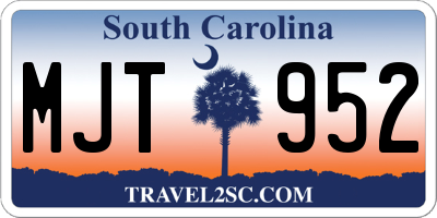 SC license plate MJT952