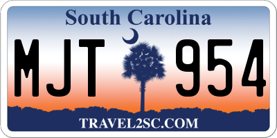 SC license plate MJT954