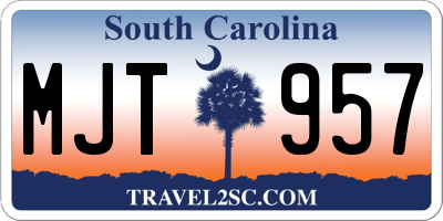 SC license plate MJT957