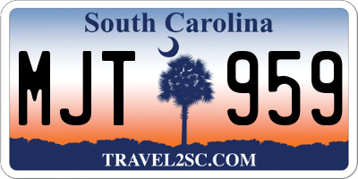 SC license plate MJT959
