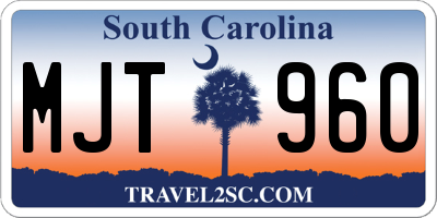 SC license plate MJT960
