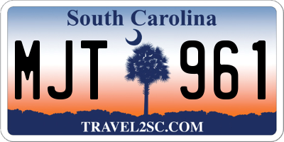 SC license plate MJT961