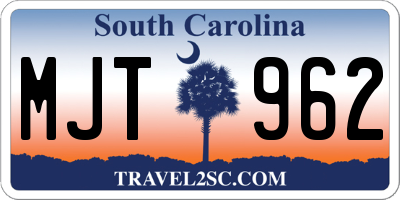 SC license plate MJT962