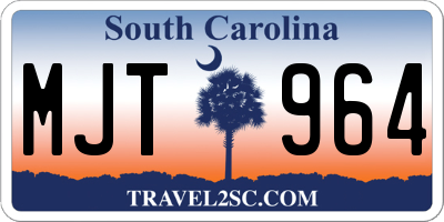 SC license plate MJT964
