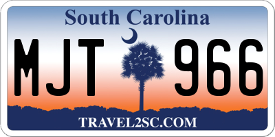 SC license plate MJT966