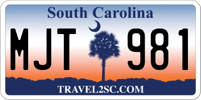 SC license plate MJT981