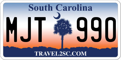 SC license plate MJT990