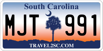 SC license plate MJT991