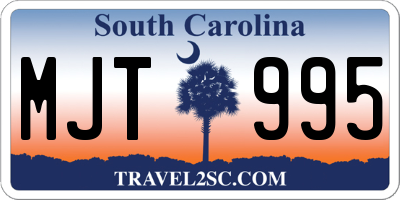SC license plate MJT995