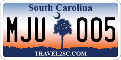 SC license plate MJU005