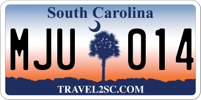 SC license plate MJU014