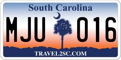 SC license plate MJU016