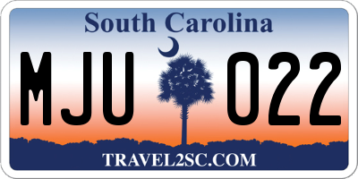 SC license plate MJU022